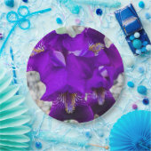 Schöne lila Iris Pappteller (Party)