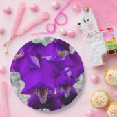 Schöne lila Iris Pappteller (Party)