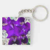 Schöne lila Iris Schlüsselanhänger (Rückseite)