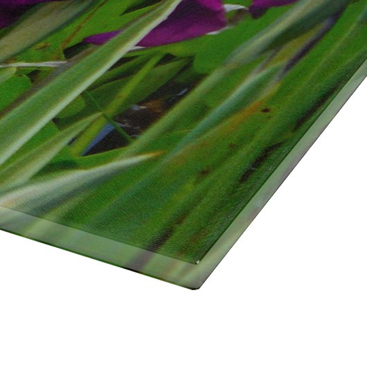 Schöne Lila Iris Schneidebrett (Ecke)