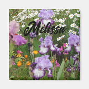 Schöne lila Iris Schwertlilien-Blume Blumen Garten Magnet