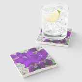 Schöne lila Iris Steinuntersetzer (Seitenansicht)