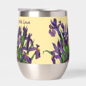 Schöne lila Iris und buttergelbe Wasserfarbe (Rechts)