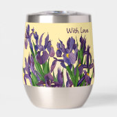 Schöne lila Iris und buttergelbe Wasserfarbe (Vorderseite)