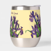 Schöne lila Iris und buttergelbe Wasserfarbe (Links)