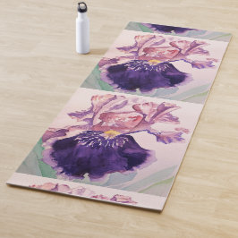 Schöne Lila Iris Wasserfarbe Blumenmoor Yogmatte Yogamatte