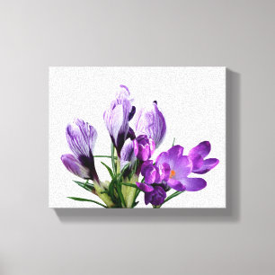 Schöne lila Krokus Blumen moderne Blumen digital Leinwanddruck