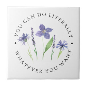 Schöne lila & Lavendel-Aquarell-Wildblume Fliese