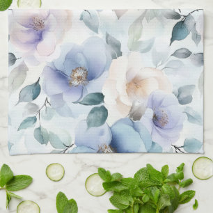 Schöne lila Lavendel weiße Blumen   Geschirrtuch