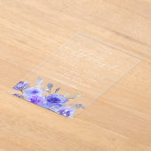 Schöne Lila Lavendelblütenhochzeit Acryleinladungen (Ablage )
