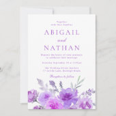 Schöne Lila Lavendelhochzeit Einladung (Vorderseite)
