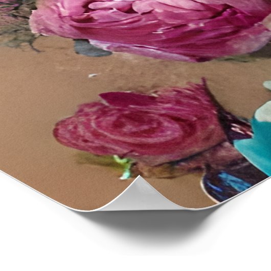 Schöne Lila lila, weiße rosa Blume Poster (Ecke)