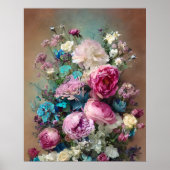 Schöne Lila lila, weiße rosa Blume Poster (Vorne)