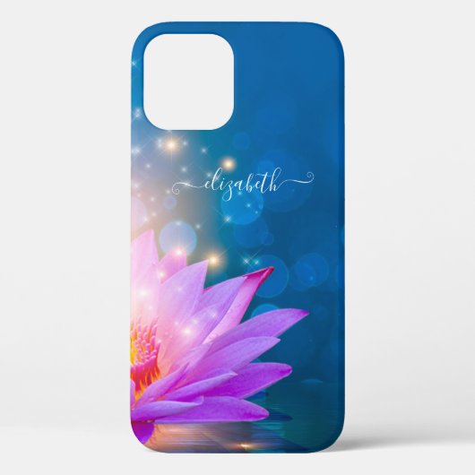 Schöne Lila Lotus-Blume, See, Blau, Zen Case-Mate iPhone Hülle (Rückseite)