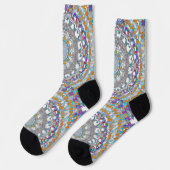 Schöne Lila Mandala Socken (Linkes Detail)