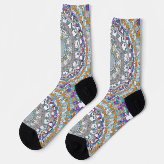 Schöne Lila Mandala Socken (Linkes Detail)