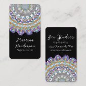 Schöne Lila Mandala Yoga Business Card Visitenkarte (Vorne/Hinten)