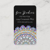 Schöne Lila Mandala Yoga Business Card Visitenkarte (Rückseite)