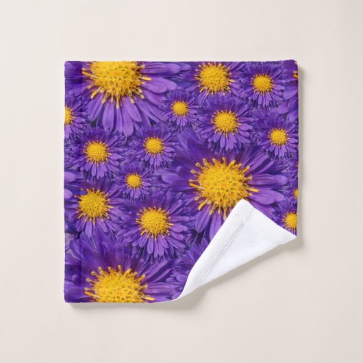 Schöne Lila Michaelmas Daisies Badhandtuch Set (Waschlappen)