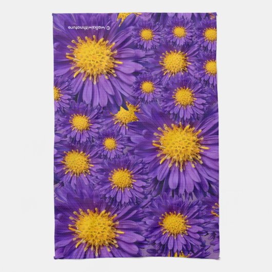Schöne Lila Michaelmas Daisies Küchentuch (Vertikal)