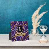 Schöne Lila Monogram Elegante Chic Fotoplatte (InSitu)