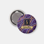 Schöne Lila Monogram Elegante Chic Magnet (Vorderseite/Rückseite)