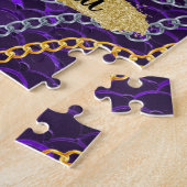 Schöne Lila Monogram Elegante Chic Puzzle (Seite)