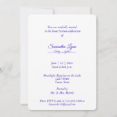 Schöne Lila Neon, Sterne, Sweet 16 Einladung (Rückseite)