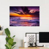 Schöne Lila Orange Sky and Ocean Poster (Heimbüro)