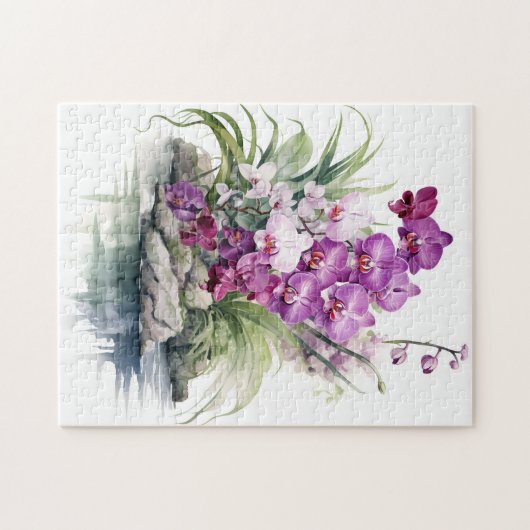 Schöne Lila Orchideen Puzzle (Horizontal)