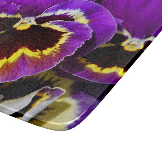 Schöne lila Pansy-Blume Schneidebrett (Ecke)