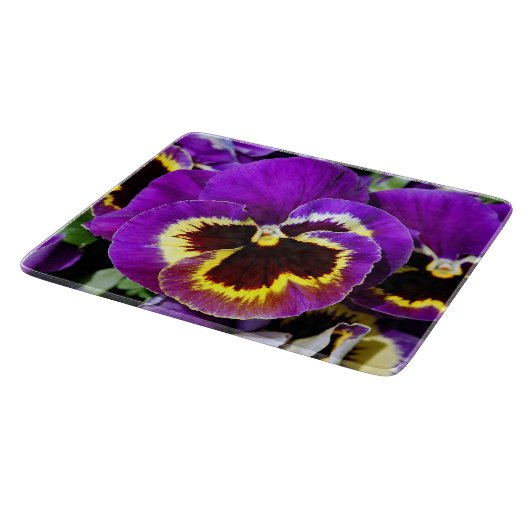 Schöne lila Pansy-Blume Schneidebrett (Ecke)