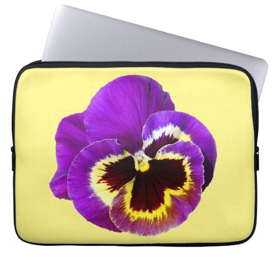 Schöne lila Pansy Laptopschutzhülle (Vorderseite)