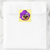 Schöne lila Pansy Quadratischer Aufkleber (Tasche)
