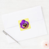 Schöne lila Pansy Quadratischer Aufkleber (Umschlag)