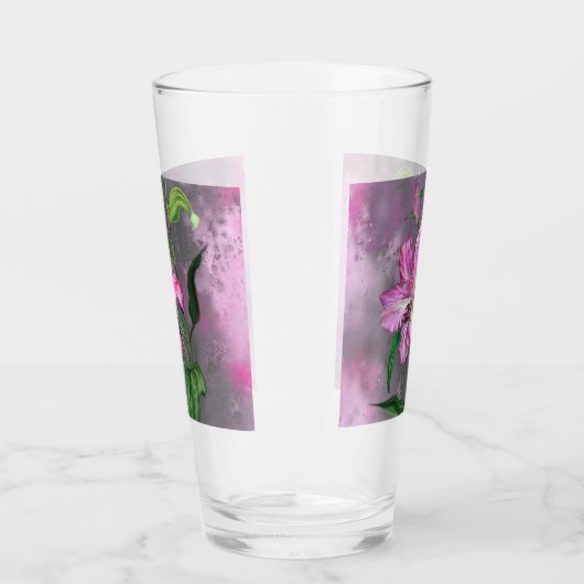 Schöne Lila Pink Lily Blume Glasmalerei Glas (Links)