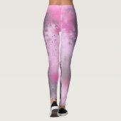 Schöne Lila Pink Lily Blume Migned Malerei Leggings (Rückseite)
