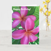 Schöne Lila Plumeria Maui Geburtstag Karte (Gelbe Blume)