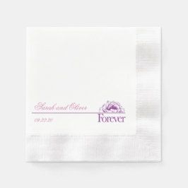 Schöne Lila Pur Wedding Floral Serviette