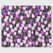 Schöne Lila Rosa Tulip Flora und Fauna Geschenkpapier (Flach)