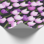 Schöne Lila Rosa Tulip Flora und Fauna Geschenkpapier (Ecke)