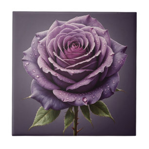 Schöne lila Rose Fliese