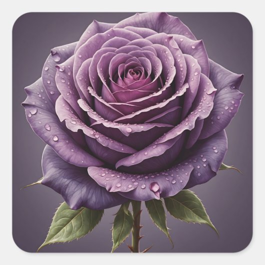 Schöne lila Rose Quadratischer Aufkleber (Vorderseite)