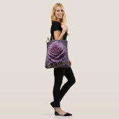 Schöne lila Rose Tasche (Am Model)