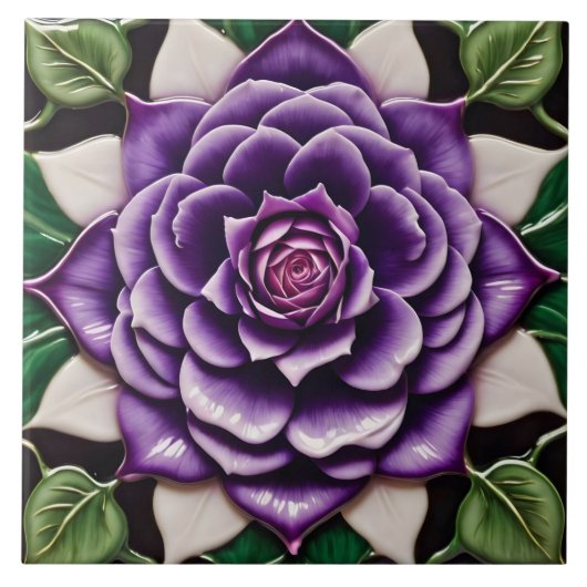 Schöne Lila Rose Trendy Collection Fliese (Vorderseite)