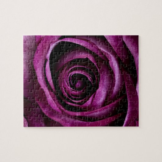 Schöne lila Rosen-Blumen-Blumenblatt-Girly Puzzle (Horizontal)