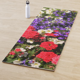 Schöne Lila, rote und weiße Blume Yogamatte