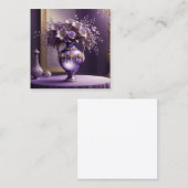 Schöne, lila, runde Vase-Dekoration Quadratische Visitenkarte (Vorne/Hinten)