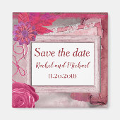 Schöne Lila rustikale Save the Date Magnet (Vorne)
