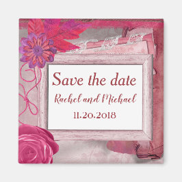 Schöne Lila rustikale Save the Date Magnet